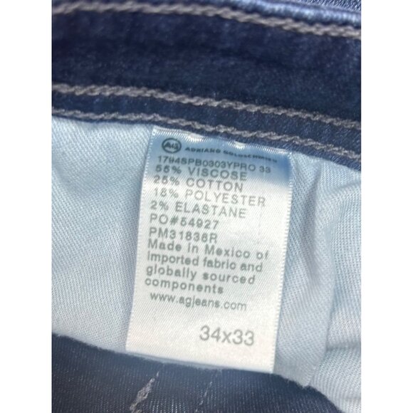 AG Everett Slim Straight Mens Dark Wash Ag-Ed Denim Jeans 34x33 - Picture 4 of 6